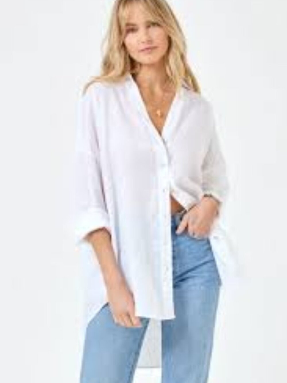 L Space Rio Linen Tunic in Yellow XL